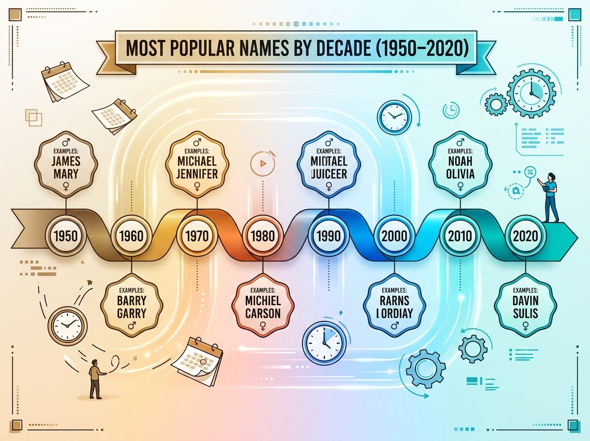 Most Popular Names by Decade (1950–2020)